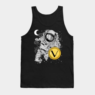 Astronaut Reaching Vechain Crypto VET Coin To The Moon Token Cryptocurrency Wallet Birthday Gift For Men Women Kids Tank Top